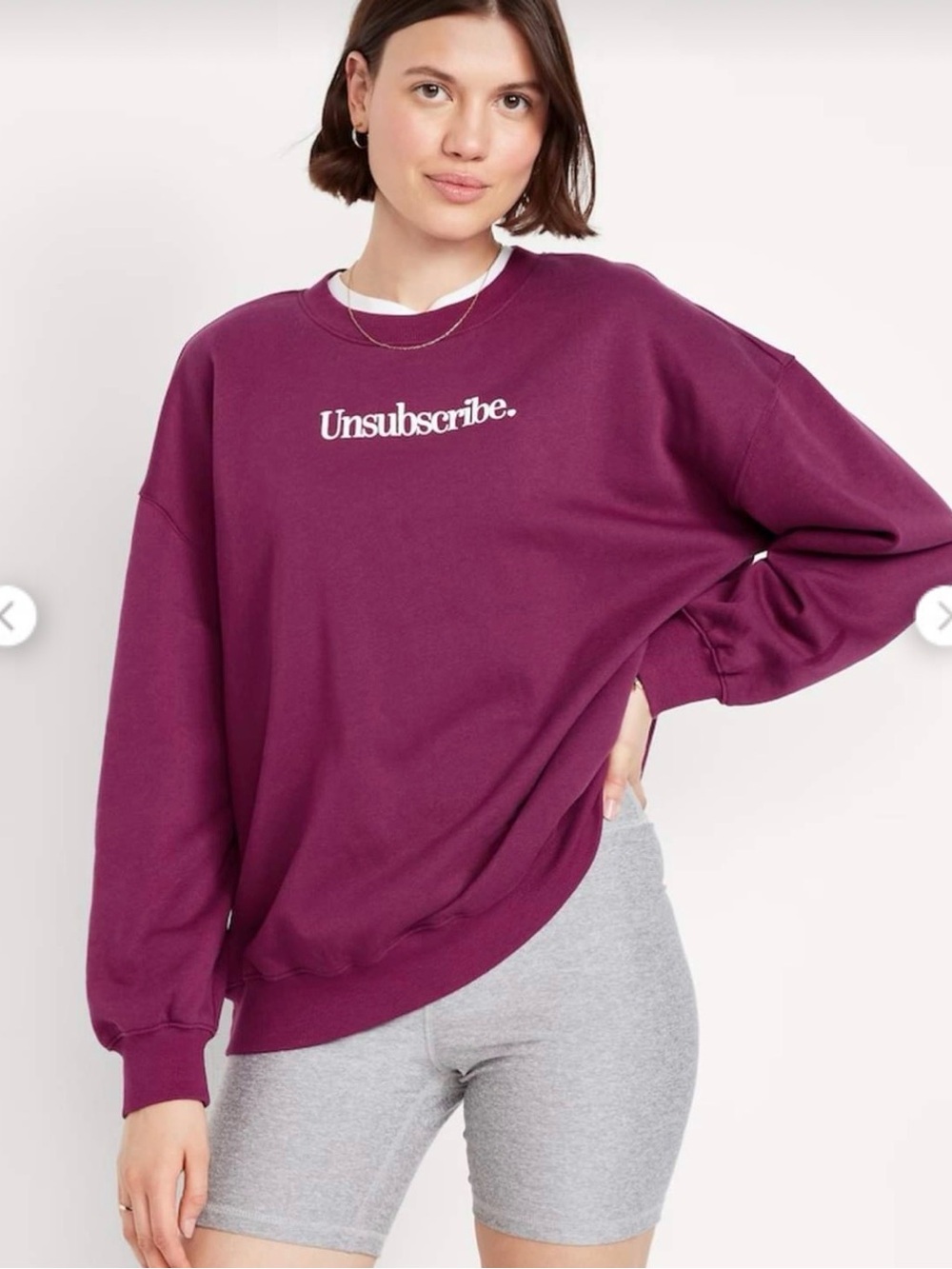 NWT OLD NAVY Unsubscribe. Graphic Crewneck Sweatshirt - Magenta